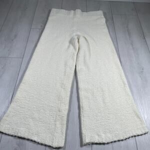 Skims Women's 2XL/3XL Cozy Knit Pants Bone White Wide Leg High Rise Loungewear